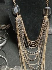 Vintage To Modern Cosrume Jewlery Lot Gold And Silver Tone Necklaces And More!