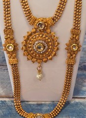 VINTAGE-RETRO Fabulous 22″ Gold South Indian Bridal Duel Necklace / Asian Haram