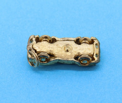Vintage Yellow Tone Gold Wash Sports Race Car Charm Pendant