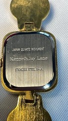 VTG KJL Kenneth Jay Lane Egyptian Revival Scarab Watch 1985 Original Box Papers