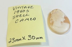 Vintage 1950s Shell Cameo 23mm X 30mm