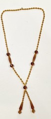 Vintage 1920s faceted amber glass flapper beads necklace art deco