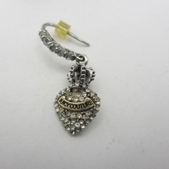 Juicy Couture Earrings Rhinestone Heart Crown Drop Dangle Dainty Post Backs