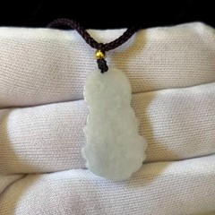 Burmese Natural Jade Jadeite Pendant ‘The Buddha’, 30x17mm, with adjustable cord