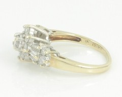 Y2K 1.25 CT Diamond Band Baguette and Round Ring 10K Cluster I1-I2 G-H Size 6.5