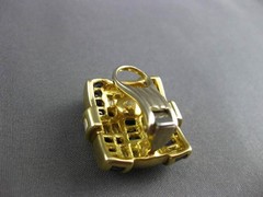ESTATE 5.30CT DIAMOND AAA MULTI GEM 14KT YELLOW GOLD SQUARE INTERTWINED EARRINGS