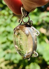 ****Sterling Silver RUTILATED Rutile QUARTZ Pendant Golden VINTAGE Hair****