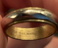 18k Gold H.G.E (Heavy Gold Electroplate) Vintage Unisex Ring! 16mm Diameter