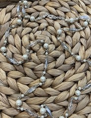 Monet Necklace Faux Pearl Glass Crystal Accents 32in Layering Victorian Revival