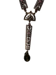 Heidi Daus Necklace Art Deco Rhinestone Aurora Borealis Beauty Long Y Drop