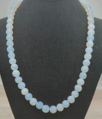 Vintage Opalite/Opaline Glass Beaded Necklace 18″ Long
