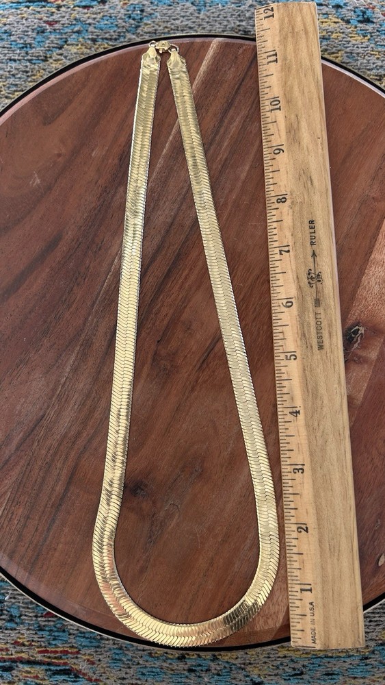 Vintage 14k 1/20 Gold Filled Herringbone Chain 22 Inches Gorgeous!