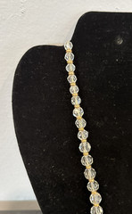 Faceted Graduating Crystal 20″ Necklace Hand Strung Amazing Shimmer
