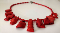Unique Red Coral Huge Beads Choker Necklace