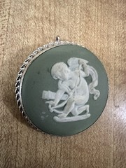 Sterling SILVER Van Dell Vintage Cameo Brooch