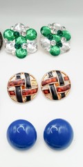 VTG Clip On Earring Lot 14 Pairs Laurel Burch Audrey Schenk Bergère Avon