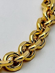 Vintage 1990s Gold Plated Chunky Hexagon Link Necklace 30”