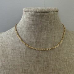 Vintage 90s REVLON twisted classic rope chain necklace in gold tone