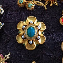 Fashion Vintage Gem Brooch for Woman Men Fashion Party Suit Dress Enamel Brooch