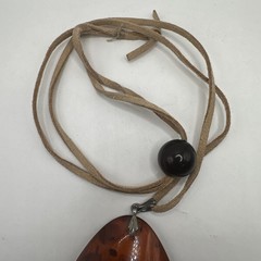 Baltic Amber Dried Plant Resin Adjustable Rope Necklace 925 Bail (22.83g)