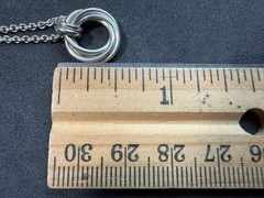 7.99g Vintage Sterling Silver 925 Circular Link Pendant Chain Necklace 28 in M
