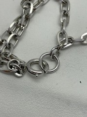 VTG 1970-80’S DOUBLE STRAND TRIFARI* SILVER TONE HEART NECKLACE, 46″