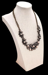 VTG Sugarfix Chunky Pink Pearls Rhinestones Sparkle Glam Statement Necklace 20″
