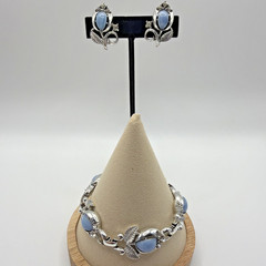 Vintage Coro Silver Toned Bracelet Earrings Set