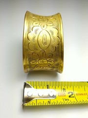 Antique 1920s Wide Brass Bangle Bracelet, One Size Fits All. Excellent cond.