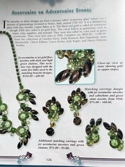 Vintage Verified JULIANA BOOK SET Aventurine Gold Fluss Bracelet Brooch Earrings