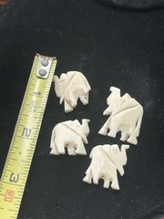 Vintage Southwest Carved Elephant Fetish Jewelry Making Bead Lot