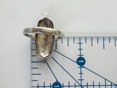 Vintage 925 Silver Art Deco Pavé Marcasite Navette Cocktail Ring Size 5.5