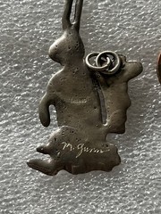 Vintage Sterling Silver Easter Bunny Pendant Signed No Chain