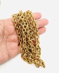 Excellent Quality Long Heavy Etched Link Gold Plated Chain 56in Vintage Jewelry