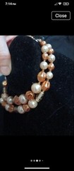 Vintage Double Layer Vintage Cream & Champagne Color Necklace