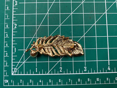 Rhinestone Feather Brooch/Pin with Faux Pearl