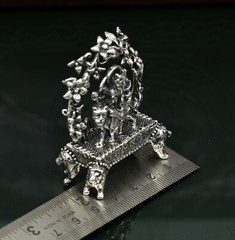 925 silver Goddess bhawani durga statue, figurine,puja article home temple art06