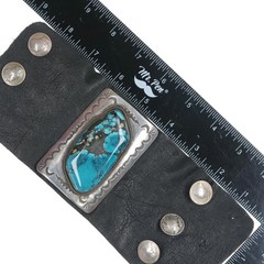 Vintage Sterling Bowguard bracelet with huge turquoise silver mercury dimes
