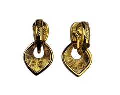 Swarovski Womens Gold Tone Crystal Drop Clip-On Earrings Elegant Vintage Style