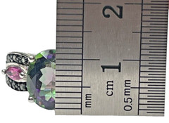 Gorgeous JTV Sterling 925 Mystic Fire Green Topaz Rhodolite Ring SZ 6 4.11CTW 4G