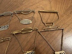 Lot Mid Century Modern Art Deco Vintage Men’s Tie Bars Chains Initials Monogram