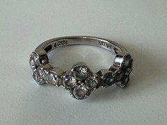 Vintage Sterling Silver CZ925 Girls Clear Rhinestone Vietnam Ring Size 7.5