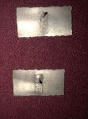 2 Adult Unisex Silver Space Center Houston Pins/Tie Tacs, Worn Once