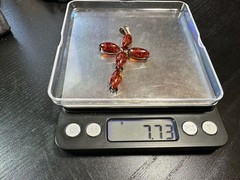 7.73g Vintage Sterling Silver 925 Orange Cross Pendant Marquise Shape M