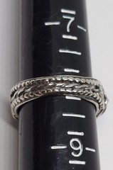 vintage Sterling Silver 3 purple Amethyst Ring OR PAZ signed PZ Israel size 8