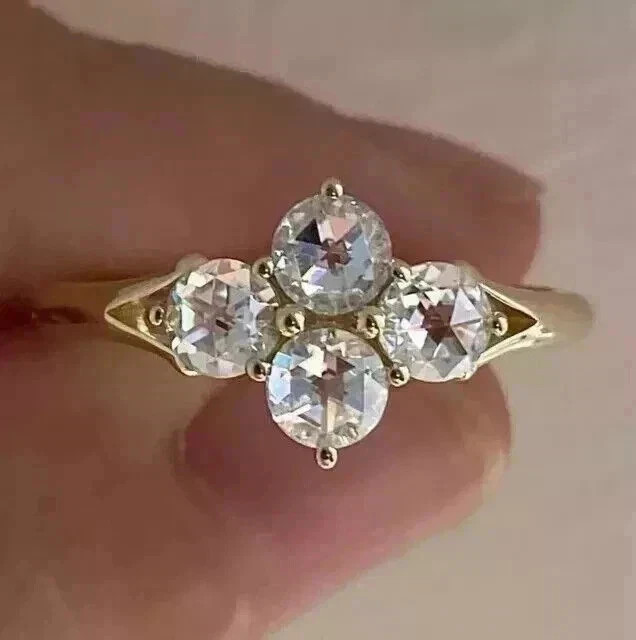 2Ct Round Cut Lab Created Diamond Wedding Women’s Ring 14k Yellow Gold Plated