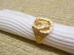 Vintage 14KT GOLD Horseshoe Ring 9.6 Grams Size 12 1/2