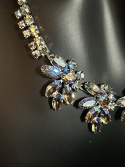SHERMAN Set Signed Swarovski Aurora Borealis Rhinestones Demi-Parure