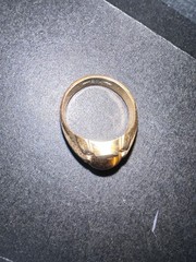 Vintage Mens Size 9 Tiger Eye Ring Gold Plated Maker Mark Gold Tone