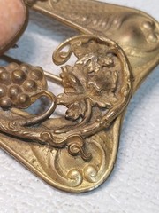 ANTIQUE ART NOUVEAU DECO Grape NEIGER CZECH GLASS JEWEL SASH PIN BROOCH7.5*4.5cm